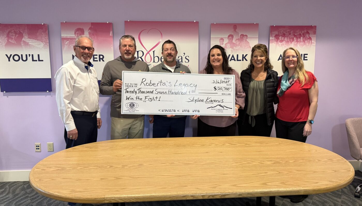Roberta's Legacy Check Presentation Skyline Kiwanis