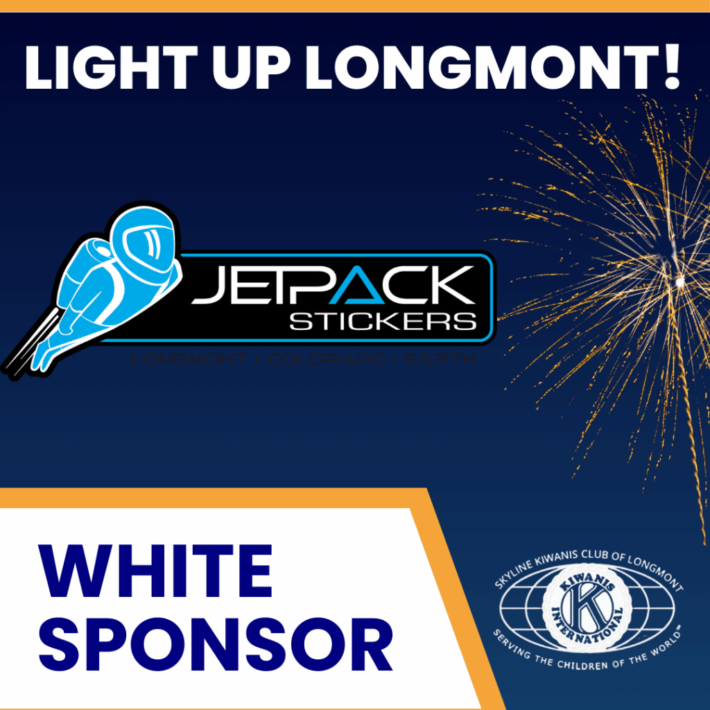 Jetpack Stickers 2025 Longmont Fireworks Sponsor 
